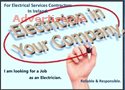 I AM LOOKING FOR JOB AS AN ELECTRICIAN IN IRELAND.